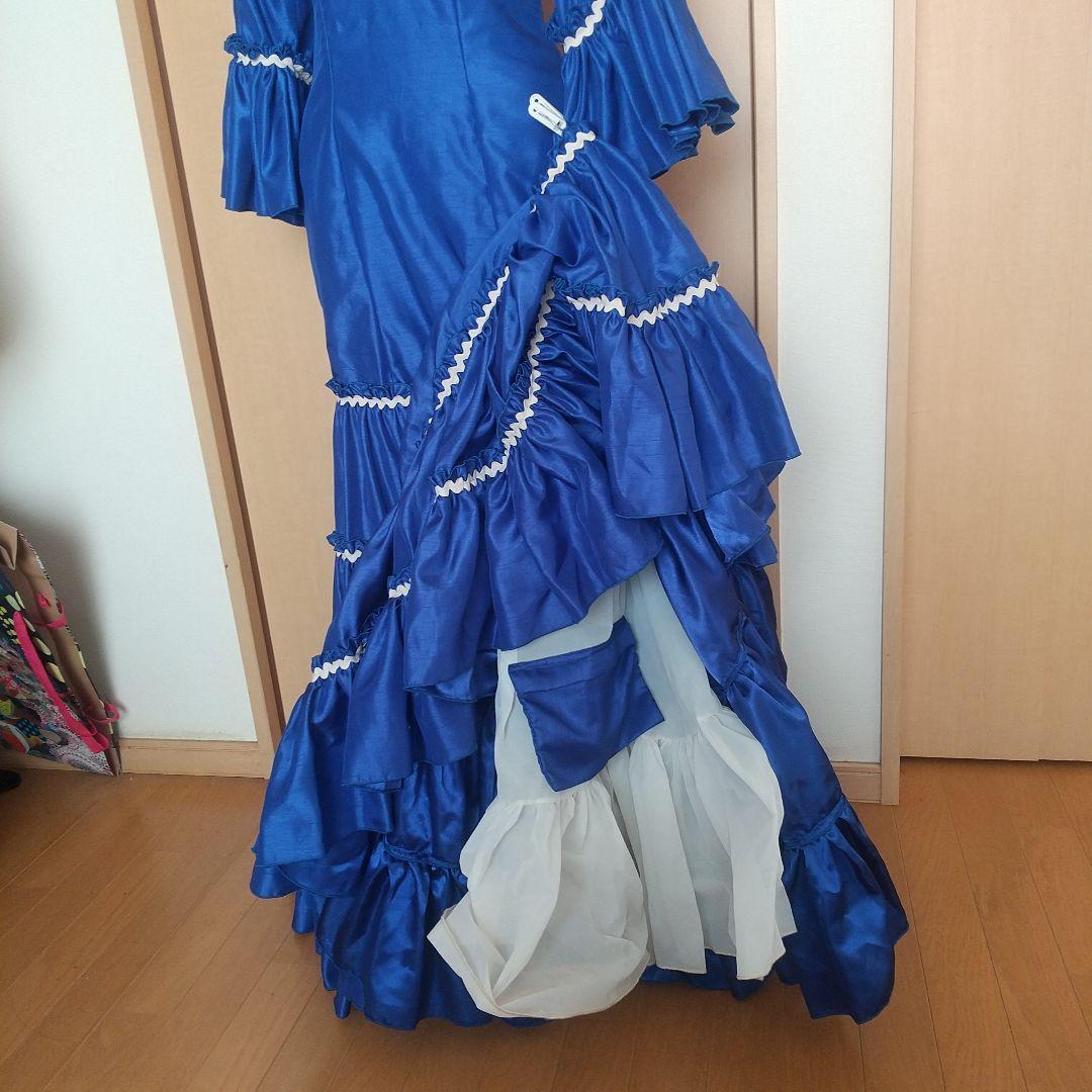 【M★C】スペイン製 フラメンコ衣装 ロイヤルブルー
