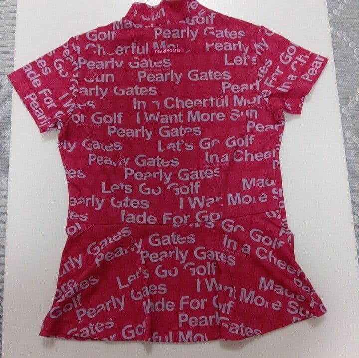 美品！パーリーゲイツ半袖ハイネックジャガードカットソー◇0号◇