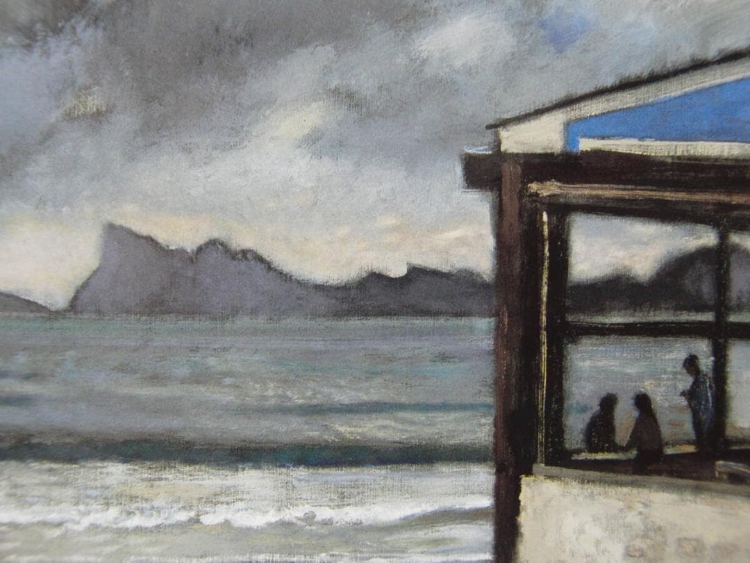 ルネ・ジュニ、「シオダの前のレストラン」、希少画集・額装画