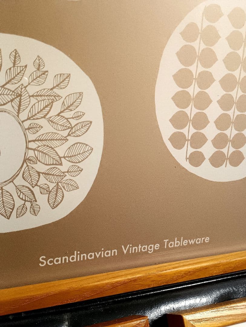 北欧暮らしの道具店　シルクスクリーン　ポスター　額入り　３点　ヴィンテージ　皿