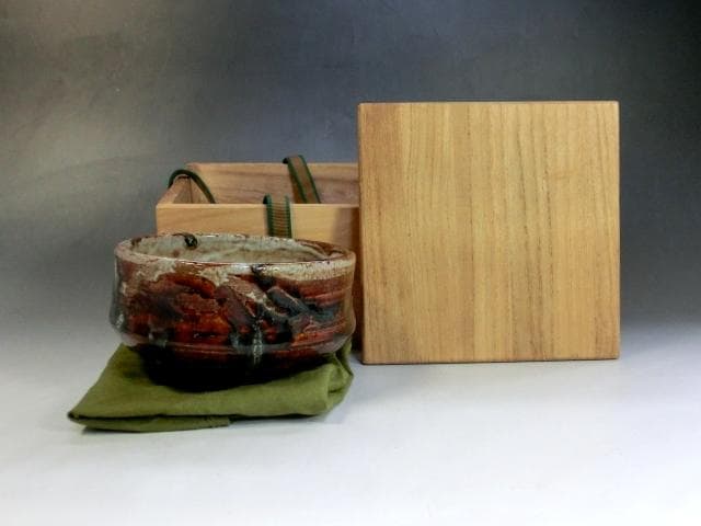 茶碗■飴釉「春永」織部焼き 古い抹茶碗 お茶道具 古美術 時代物 骨董品■