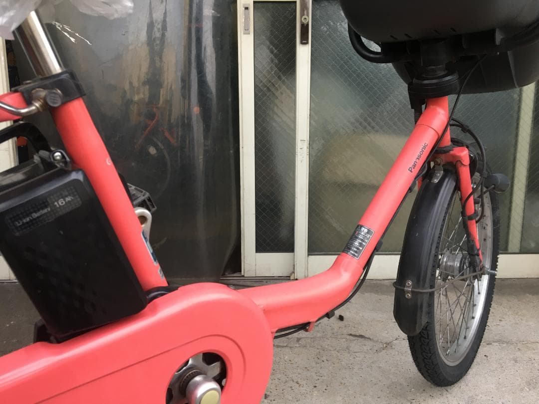 地域限定送料無料　ギュットミニ　16AH　三人乗り　ピンク系　神戸市　電動自転車