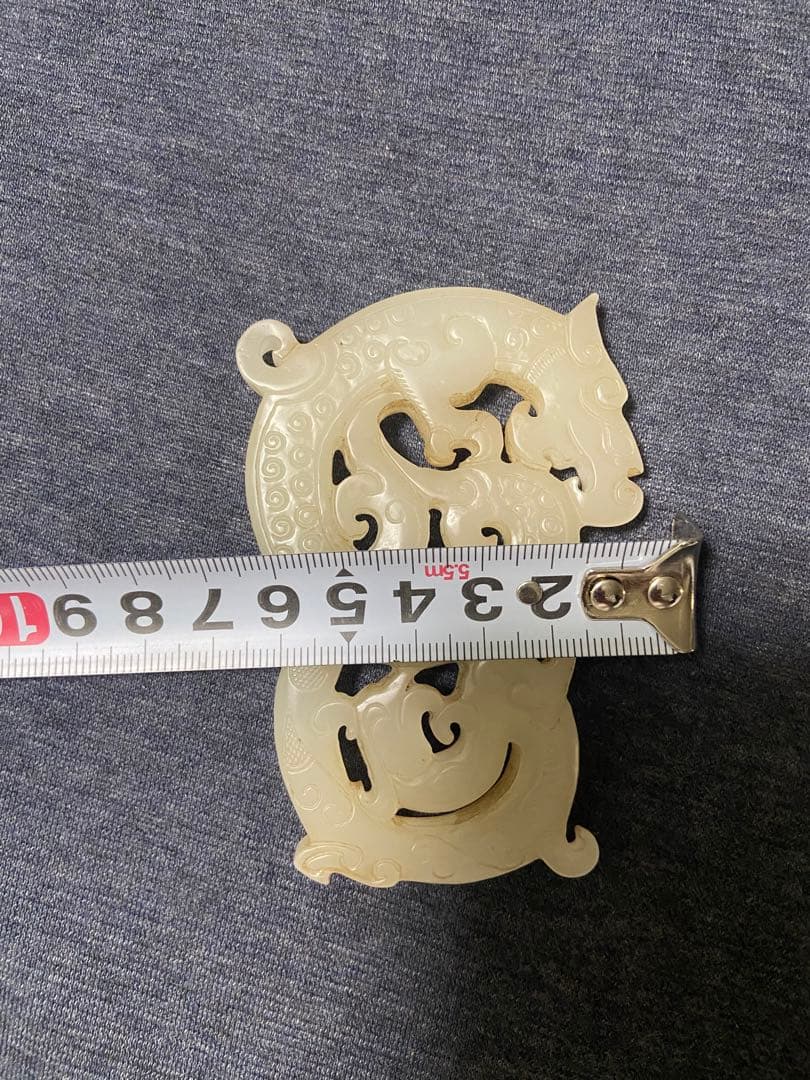 古美術品　白玉 龍鳳文　砡　65g