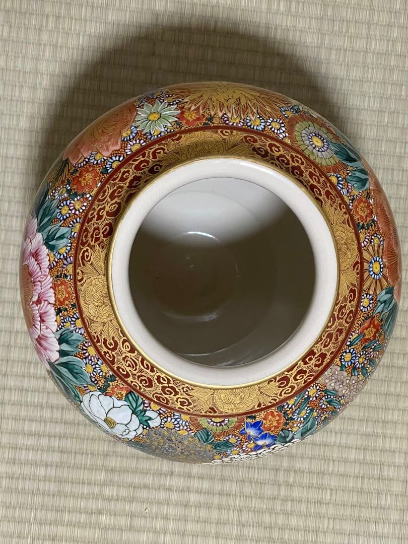 田*中様 豪華絢爛金襴手九谷盧湖造手描き 細密画 百花 花詰 金彩 色絵 九谷焼