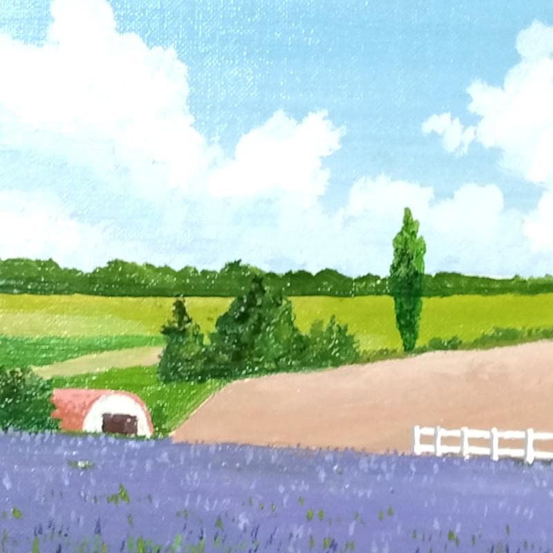 ☆伊藤正一☆「新栄の丘展望公園 ラベンダー」油絵 F3号　未使用！