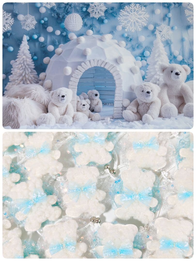 業務用　トリミングチョーカー　120個　1月　白くまちゃん　雪の結晶　白熊