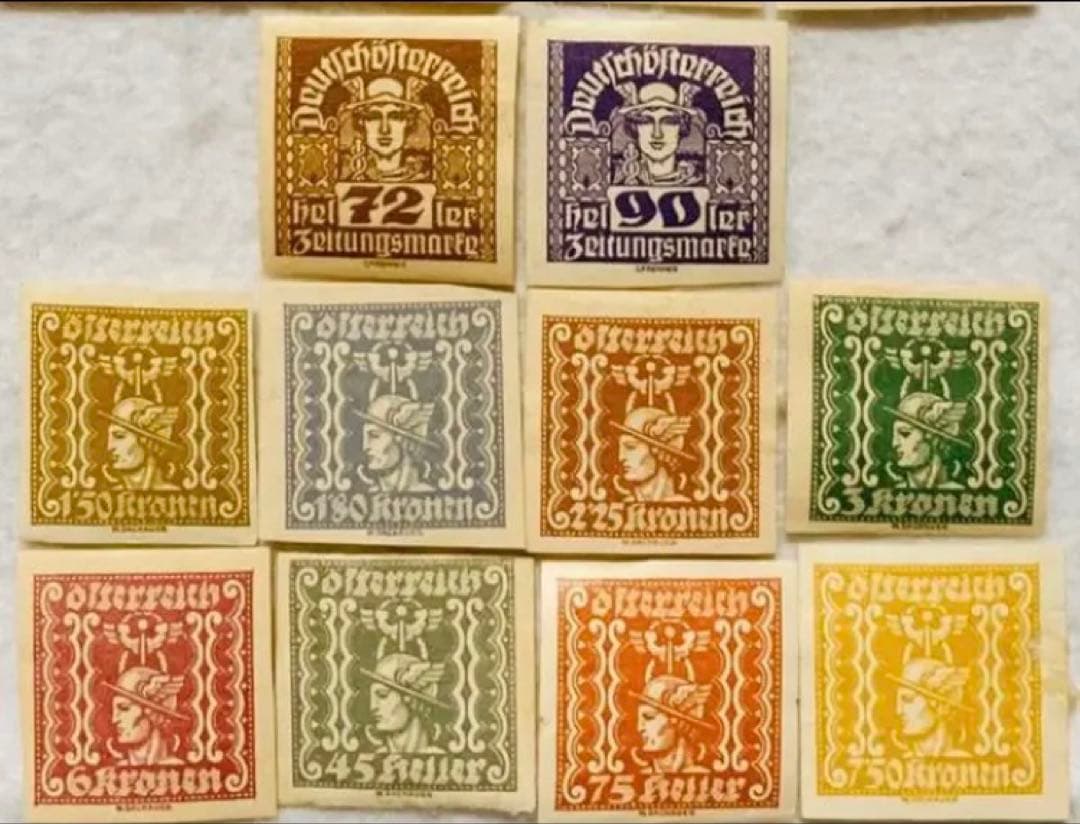 未使用品 世界の国々の切手 オーストリア 1910年〜 新聞切手 26種26枚
