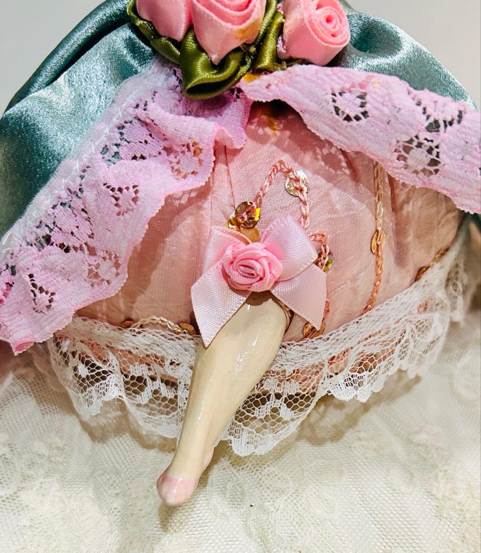 ハーフドール　ピンクッション　脚付き　ヴィンテージ品