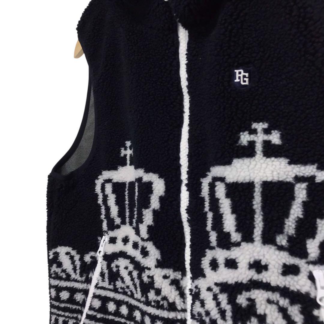 PEARLY GATES パーラーゲイツ　ボアジップベスト　刺繍ロゴ　4