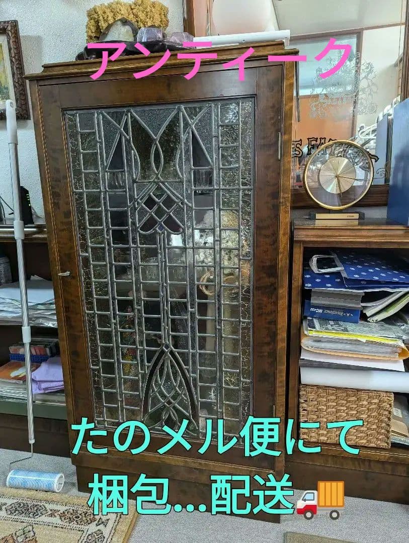 アールヌーボー ステンドグラスキャビネット