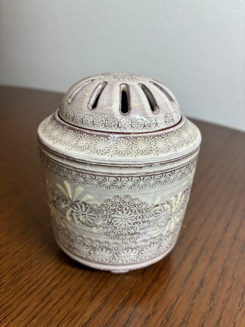 京焼 香炉 清水焼 森里陶楽 森里秀夫 紫三島
