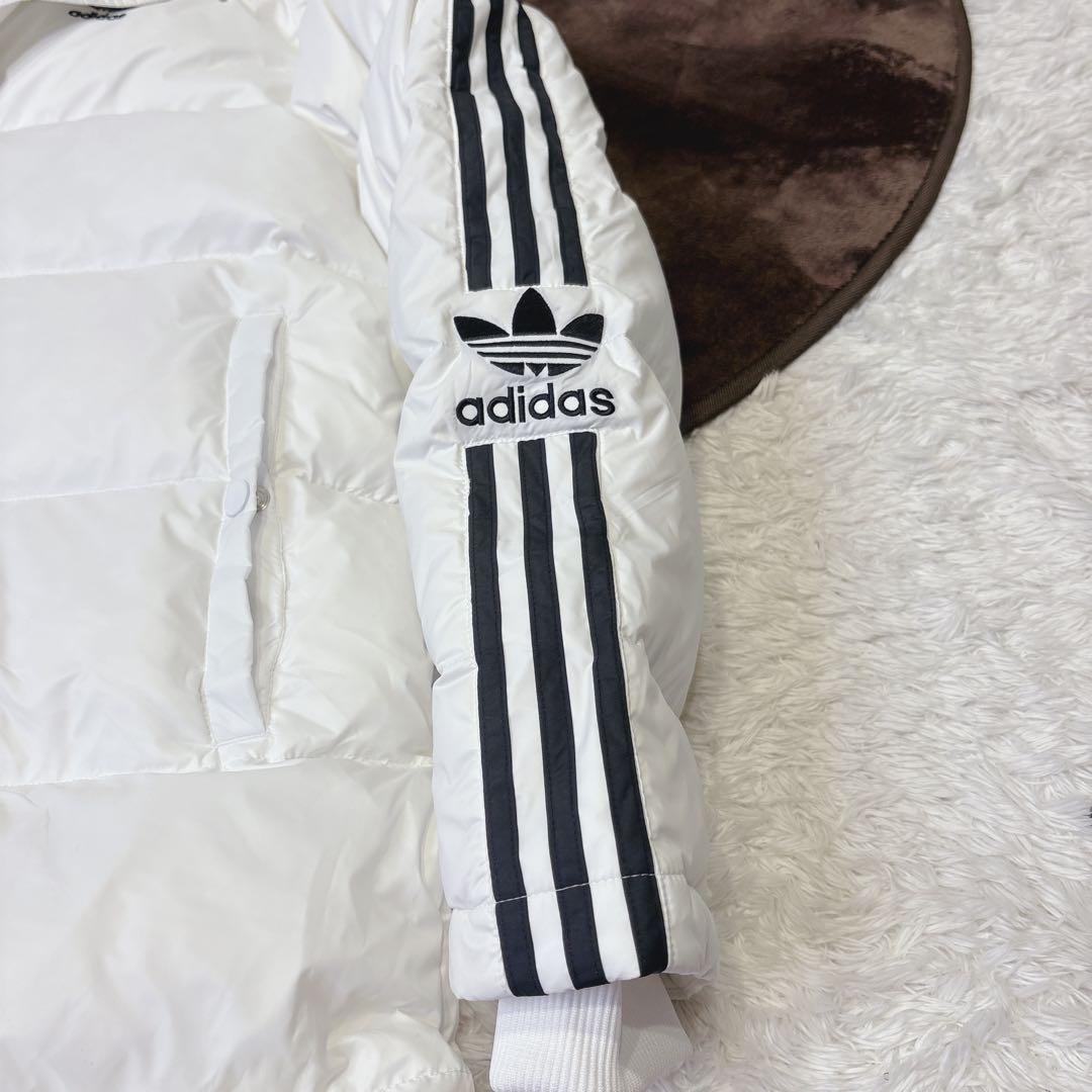 アディダス ベンチコート ロング ダウンコート ジャケットホワイト XL 極暖