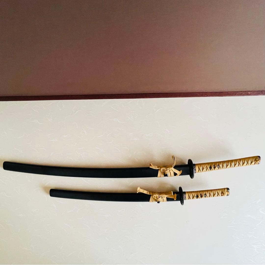 ま*さ様 模造刀 日本刀 武具 刀剣 のたれ刃紋 居合刀 2本セット 太刀 脇差