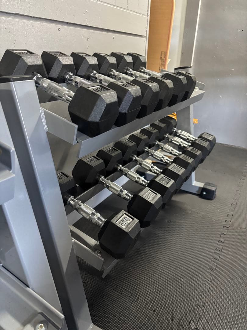 ダンベルセット スタンド付き　ヘックスダンベル　美品　業務用　2キロ〜6キロ