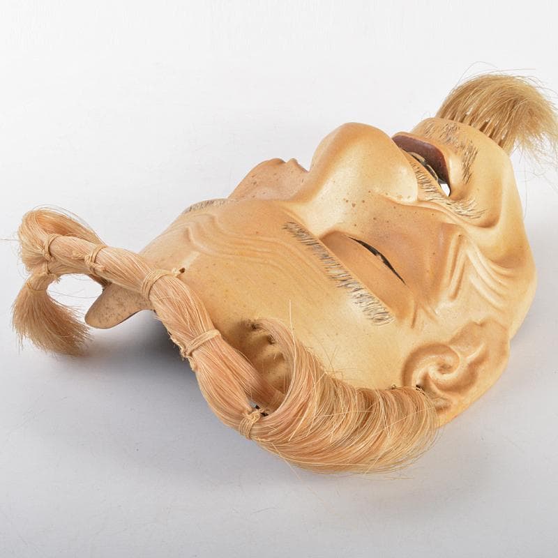 能面　能楽　雅楽　木彫　尉面　裕茂銘　C　R6987