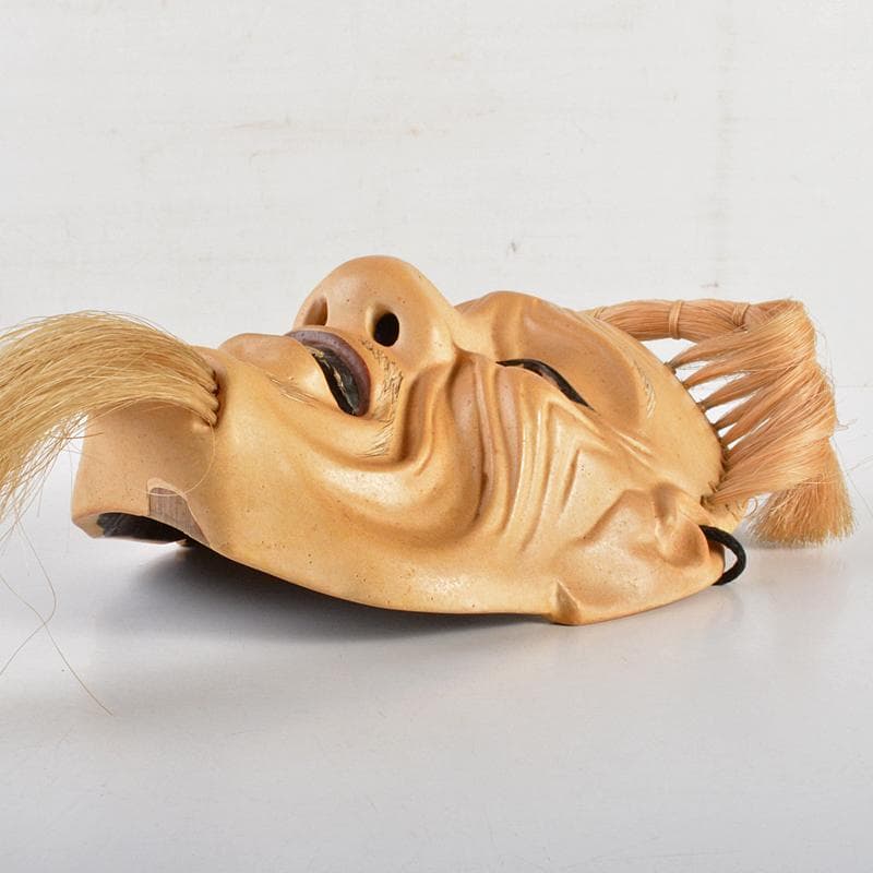 能面　能楽　雅楽　木彫　尉面　裕茂銘　C　R6987