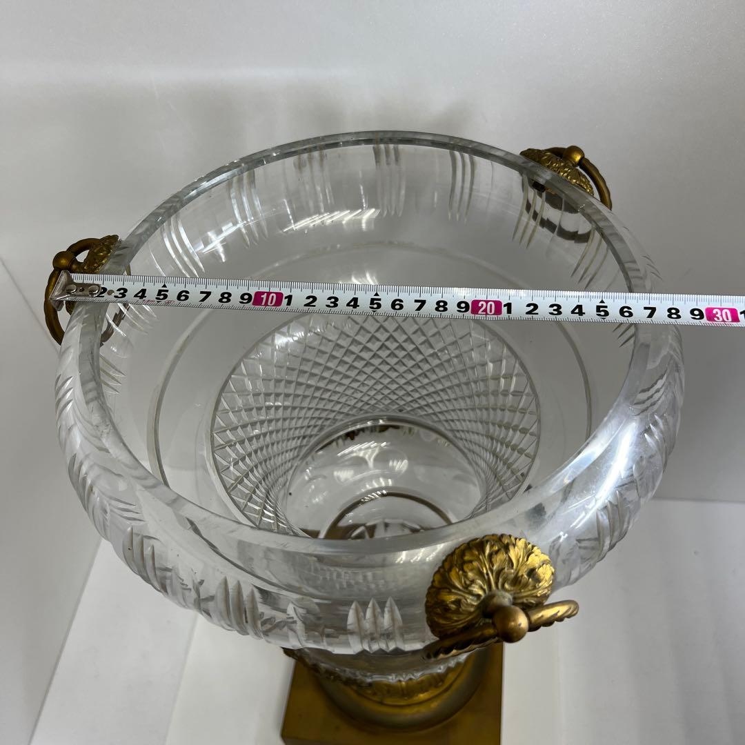 明治時代　ギヤマン切子　大花瓶　高さ48㎝　トヒチサ　東な8-0106④