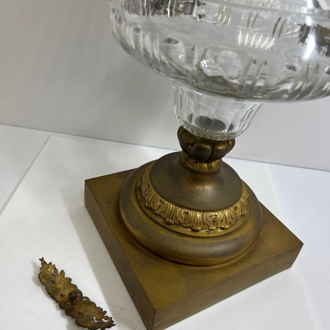 明治時代　ギヤマン切子　大花瓶　高さ48㎝　トヒチサ　東な8-0106④