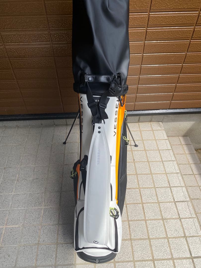 【訳あり】Vessel PLAYER3.0 キャディバッグ 黒/オレンジ/白