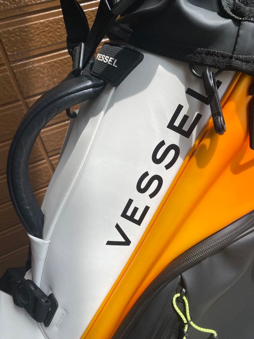 【訳あり】Vessel PLAYER3.0 キャディバッグ 黒/オレンジ/白