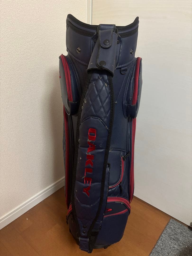 訳あり　レア　オークリー　スカルデザイン ツアーキャディバッグ　ネイビー