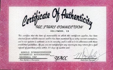 期間限定値下げ！アーノルド・シュワルツエネッガー　直筆サイン