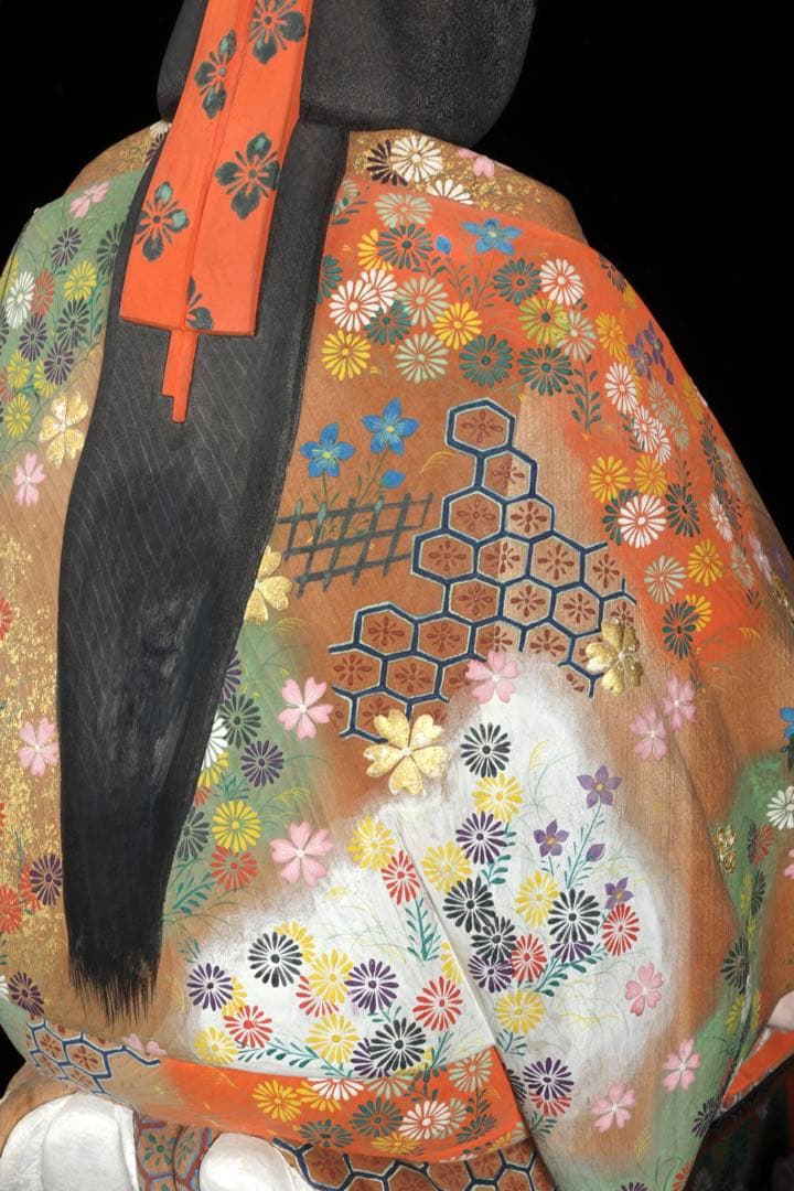 【高古作】木彫彩色 能楽 熊野 能人形 昭和十五年 共箱 二重箱 古美術 骨董品