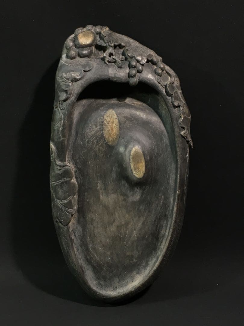 旧蔵 天然　骨董品 端硯 在銘　書道用文房具　文房珍品　アンティーク