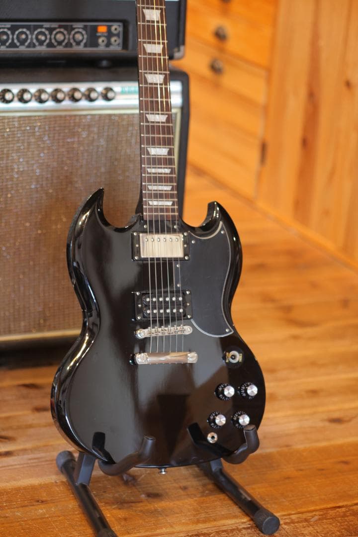 動画あり! Epiphone SG Pro ソリッドブラック整備済
