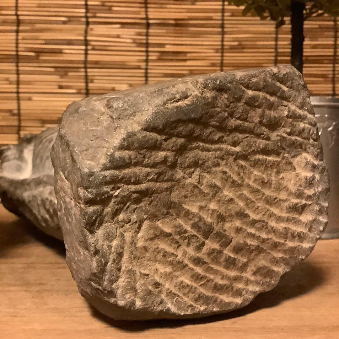 中国魏國「大魏・菩薩立像」南北朝時代・北斎・北魏様式・黒曜石・年号刻字彫