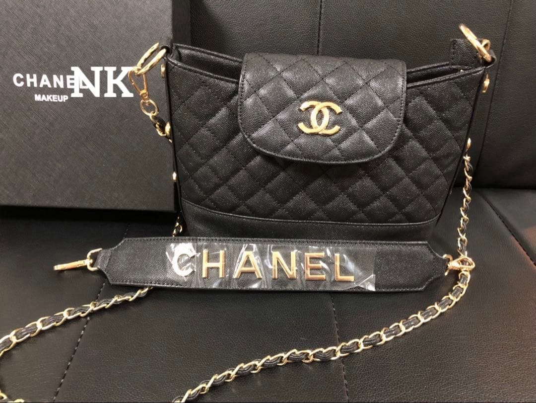 限定セール❗️ブラック シャネル　ノベルティ　レザー ショルダーバッグ　VIP