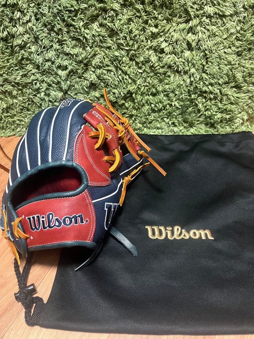 ウィルソン ワナビーヒーローデュアル 軟式内野手用87型 ネイビーSS×レッド