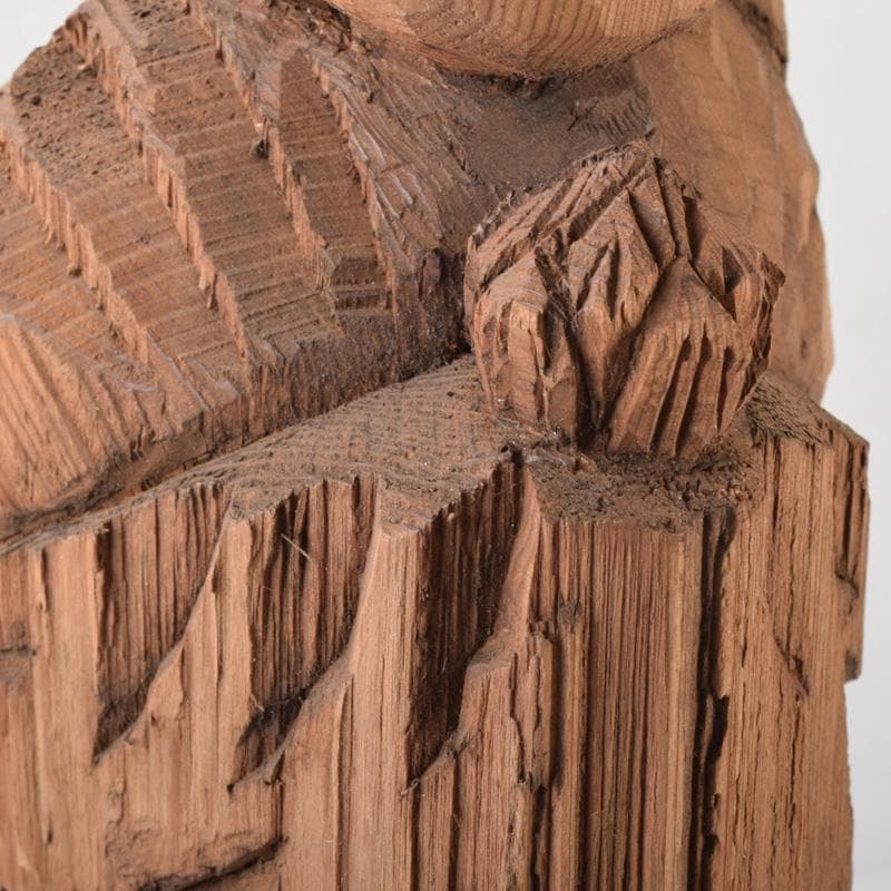 仏教美術　利秀作　木彫　神獣観音像　仏像　置物　8225