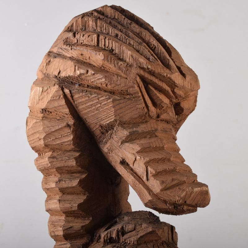 仏教美術　利秀作　木彫　神獣観音像　仏像　置物　8225