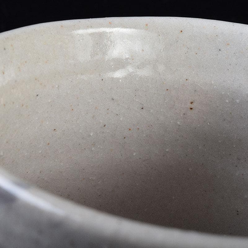 北大路魯山人作　志野焼　草文　茶碗　仕覆付　共箱　M　R9329