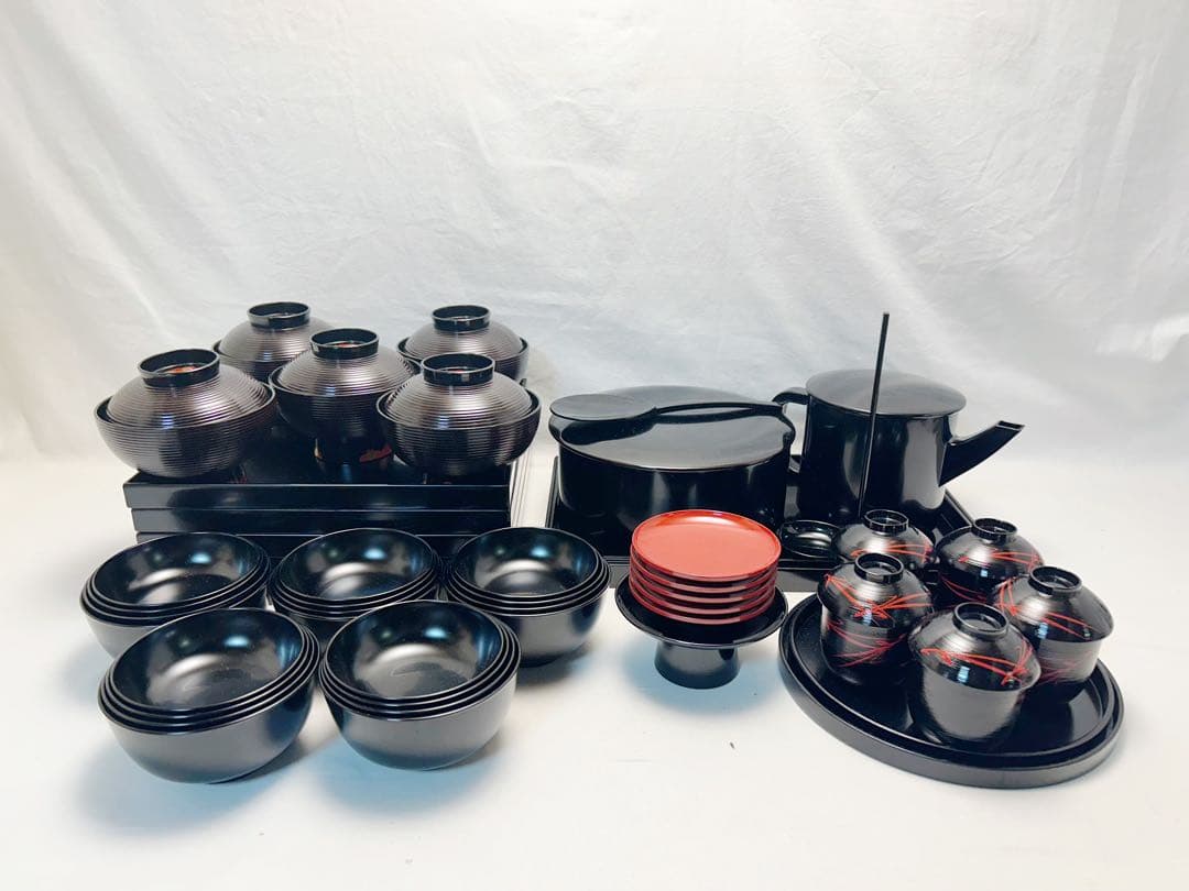 懐石道具揃えて 一式 五客揃 漆器 元箱