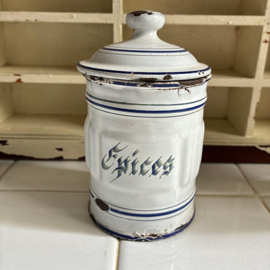 ⭐️Franceアンティーク/LUC DE POSE ホーロー製キャニスター