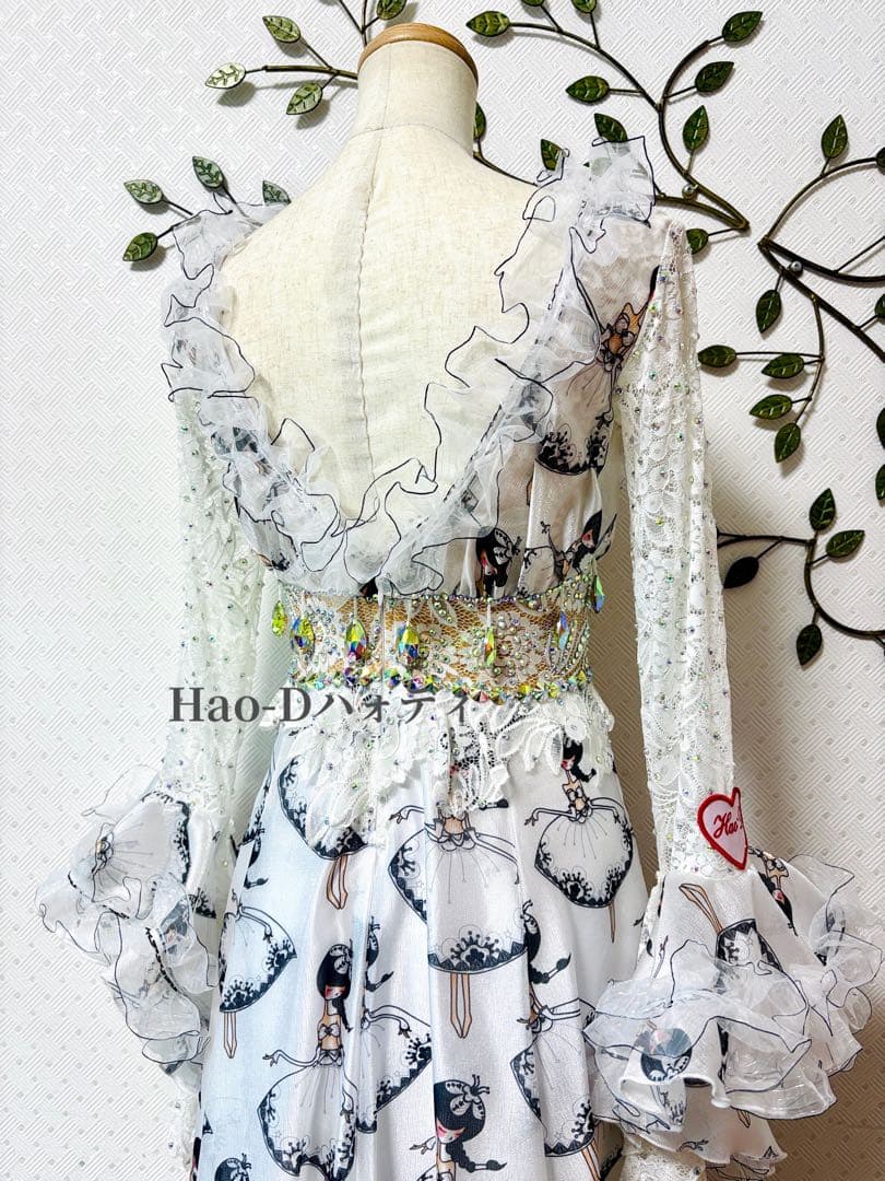 新品★ダンスドレス★スタンダード★社交ダンス★競技会★パーティー★ダンスガール柄