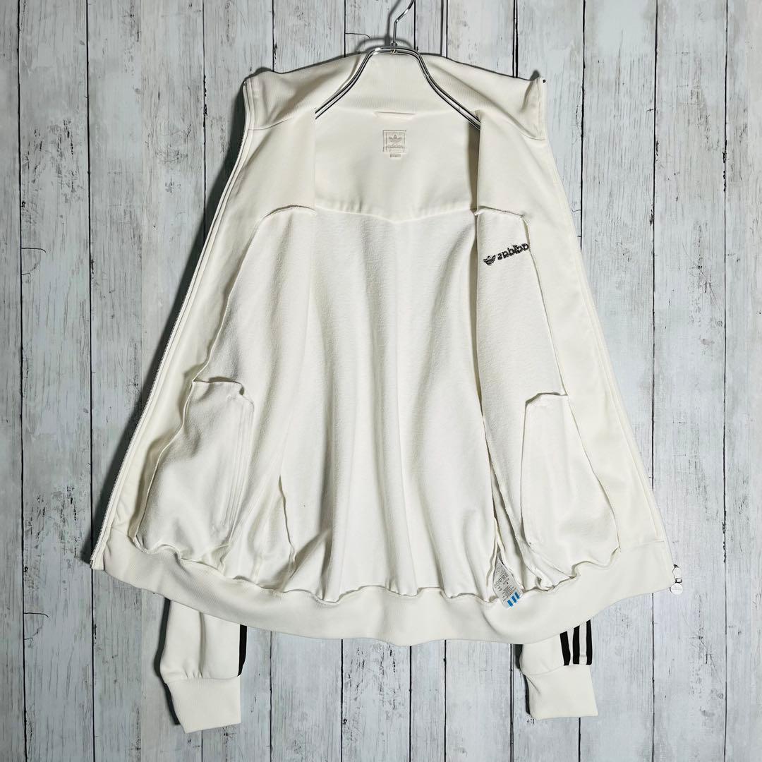 希少 90s アディダス トラックジャケット ジャージ ホワイト×ブラウン L5