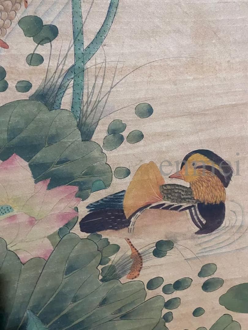 中国古美術・旧藏・五代風・徐熙款・花鳥図・手描き中堂画・掛軸・宣紙・書画・骨董