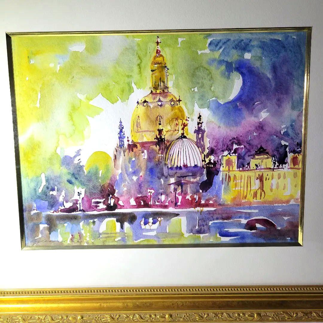 ベルナー(ハインツ・ヴェルナー)水彩画　3738　原画　直筆サイン　百貨店取扱