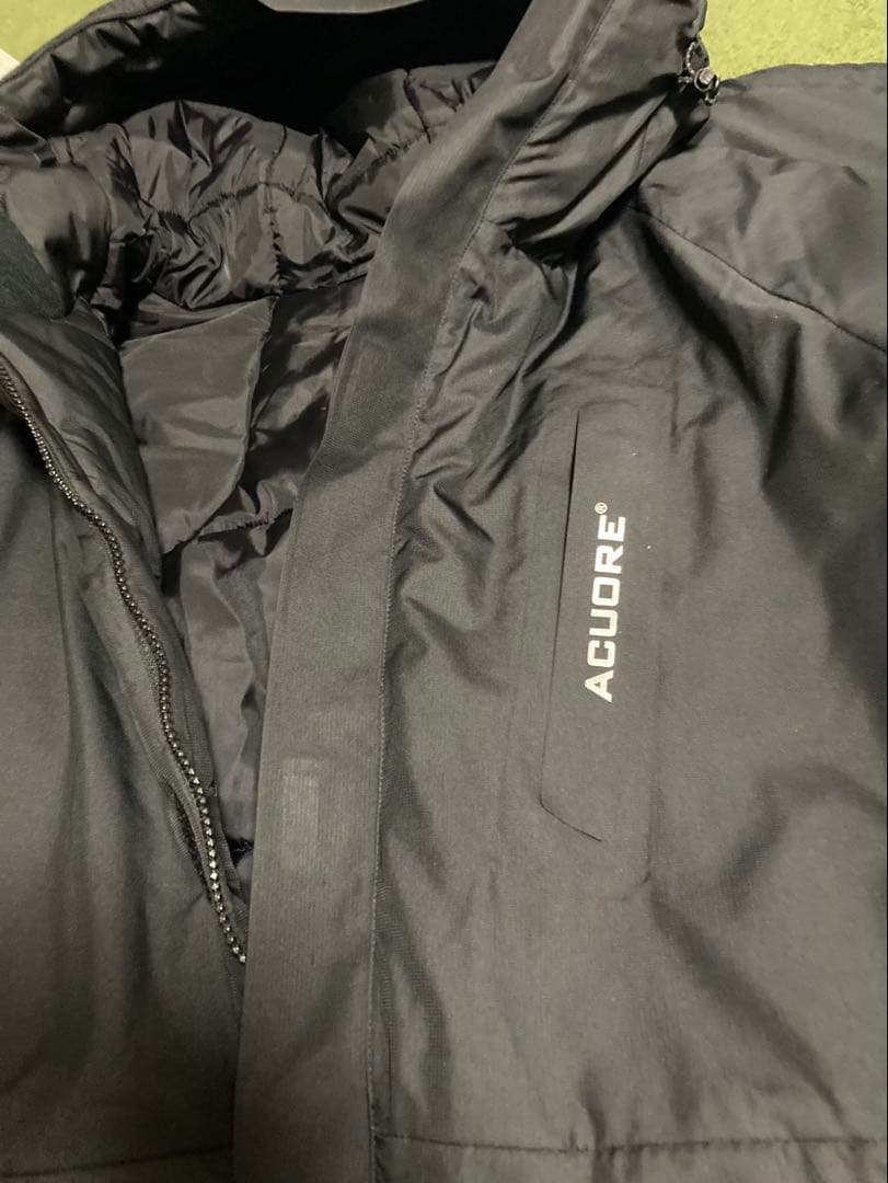 ACUORE ブラック 中綿　ベンチコート フード付き　美品　貴重　サイズ　L