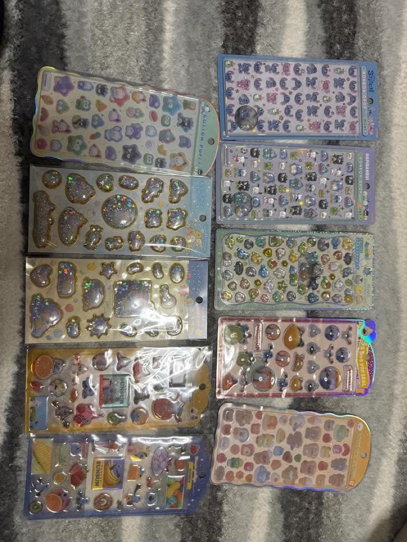 ボンボンドロップシール、ぷくぷくシールまとめ10枚セット