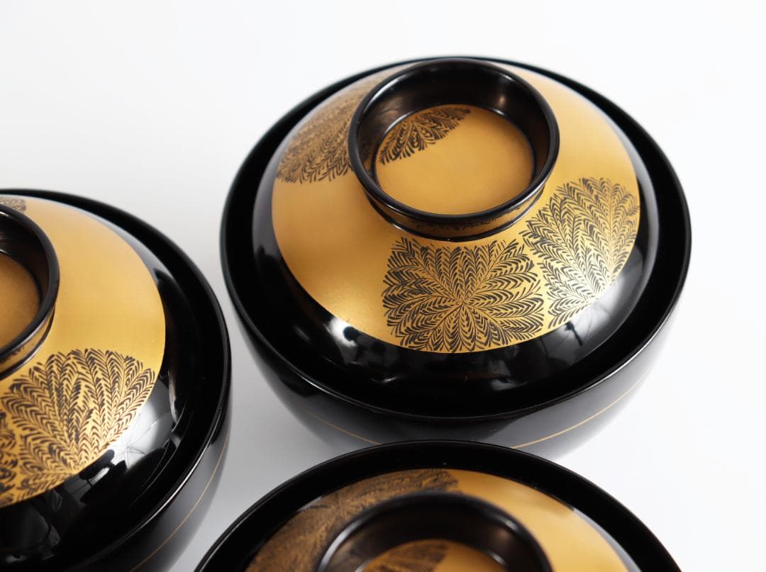 輪島塗 忍紋 吸物椀 井波唯志 五客