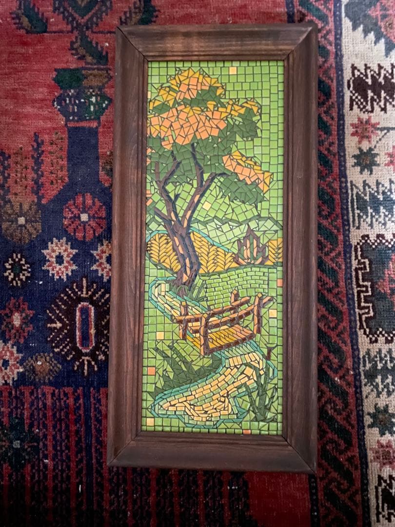 50’s アメリカ モザイクタイル 絵画 額 ビンテージ ハワイ