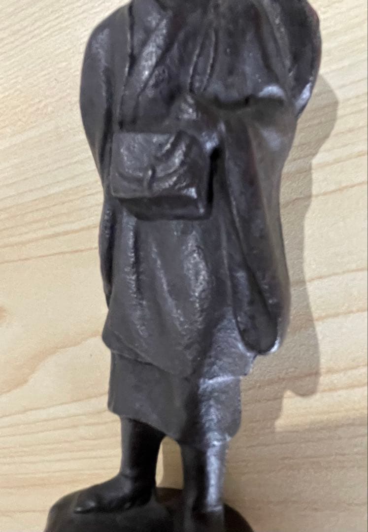 江戸時代の僧侶/歌人 越後の僧侶 良寛和尚像 銅製 托鉢立像 置物 良寛立像