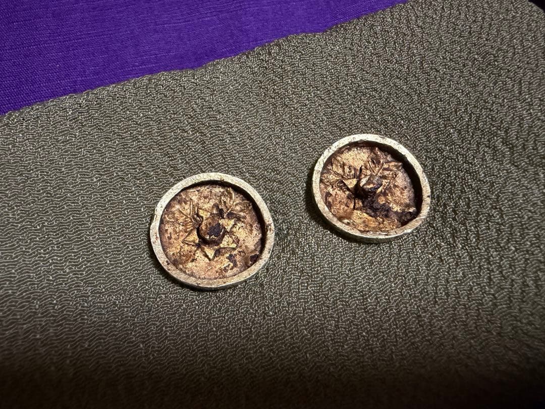 金無垢補償　金目貫　違い猪目矢紋（日本刀装具脇差短刀拵馬針小柄小刀笄縁頭鍔鐔