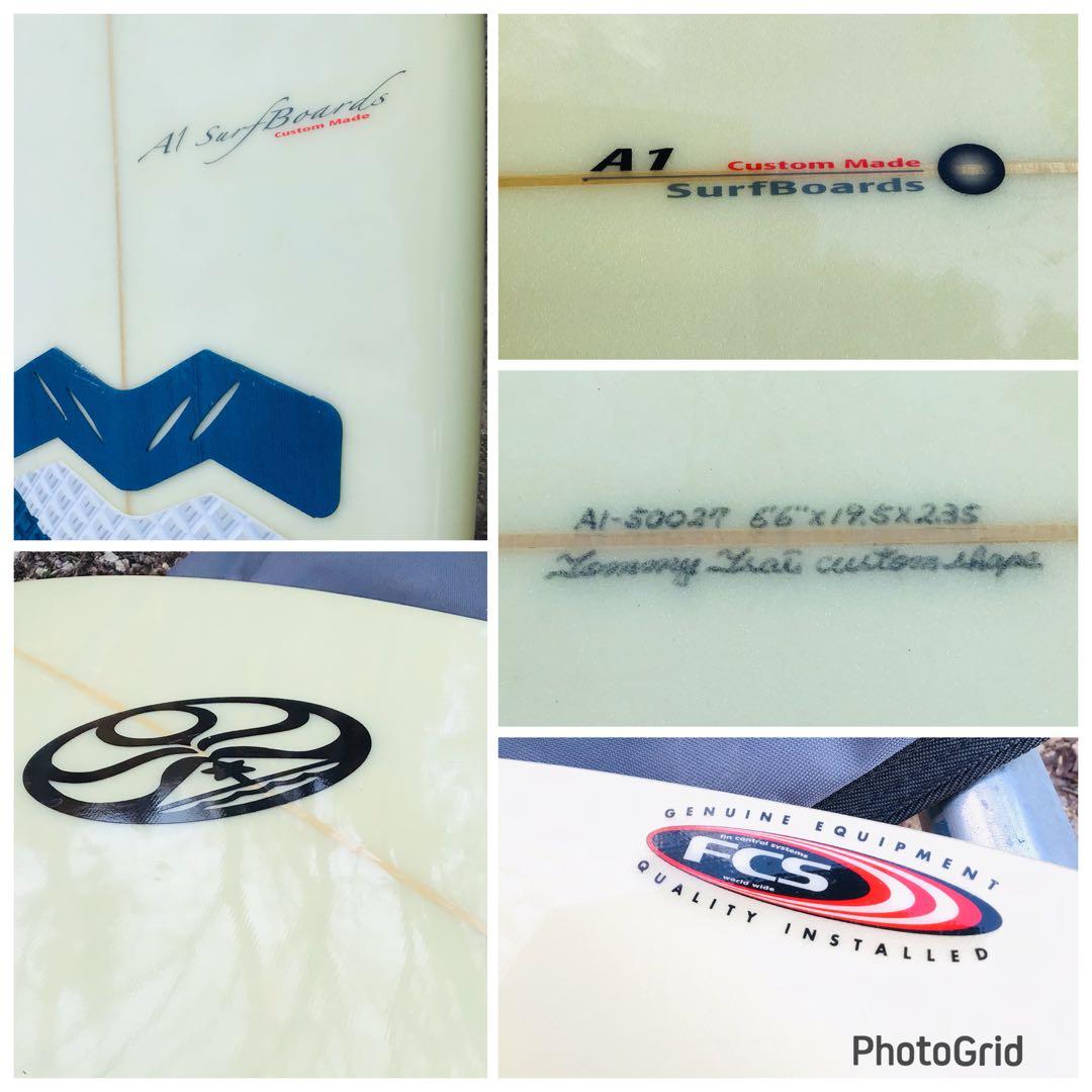 A1サーフボード製  Tsaiカスタムシェイプ 6ft ケース付 美品