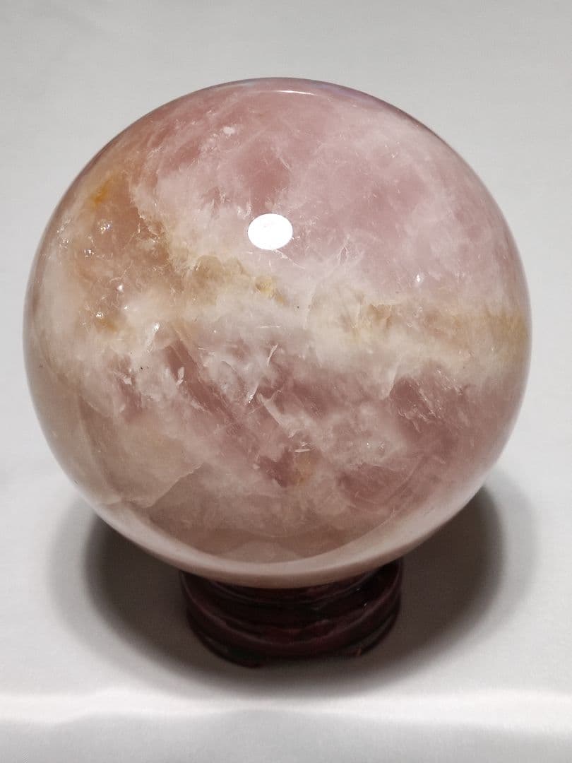 パワーストーン　天然石　ローズクォーツ　丸玉　直径10cm　No.375