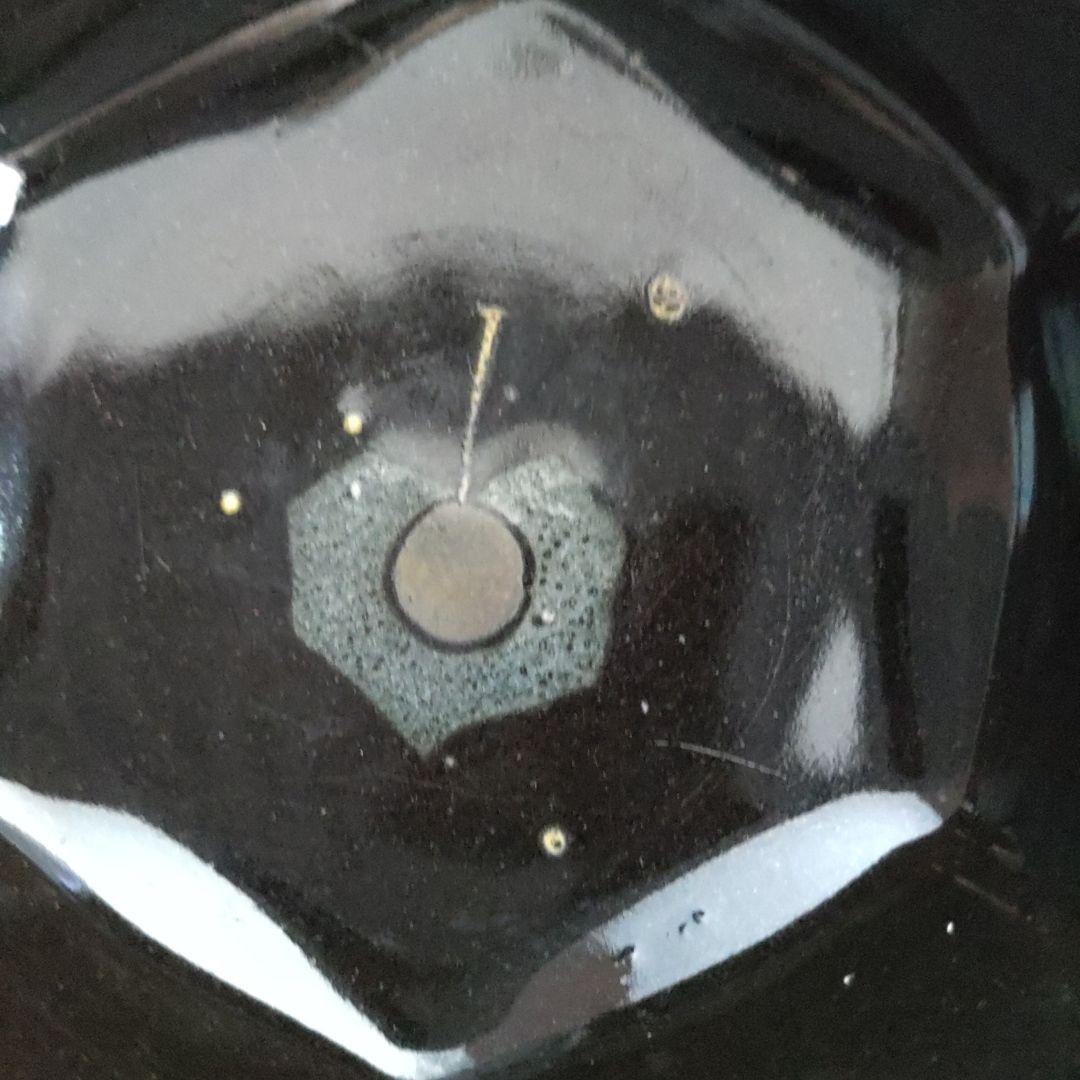 富本憲吉自作 黒釉六角鉢 対角径12cm 昭和9年作